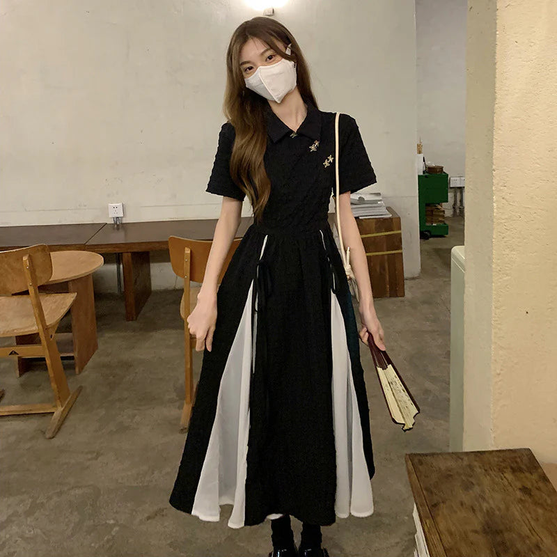 white christmas dresses Plus Size Korean Designer Short Sleeve Dress – Pluspreorder main image 0