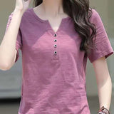 Korean Women's Blouse V-neck Tops