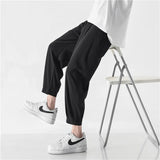 Korean Men's Solid Baggy Light Trousers