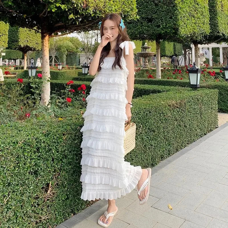 korean style maxi dress FREE SHIPPING Women Summer Beach Casual Dress Long Maxi Dress Korean Style