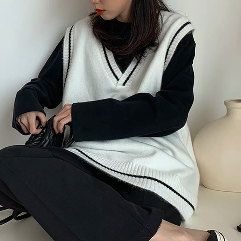 Korean Knitted Sweater Vest l Korean Style – Korean Style Shop