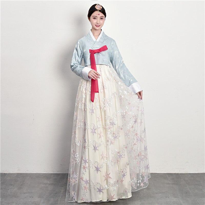 ZZML Traditional Korean Dress Hanbok Women Clothing Ancient Ethnic