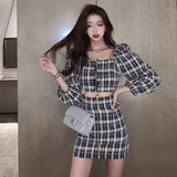 Short Plaid Suit