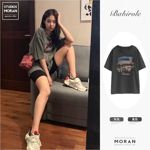 Korean Blackpink T Shirt Jennie Paris