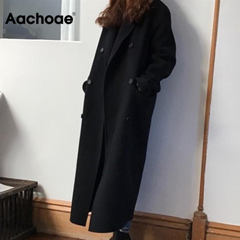 Korean long hot sale black coat