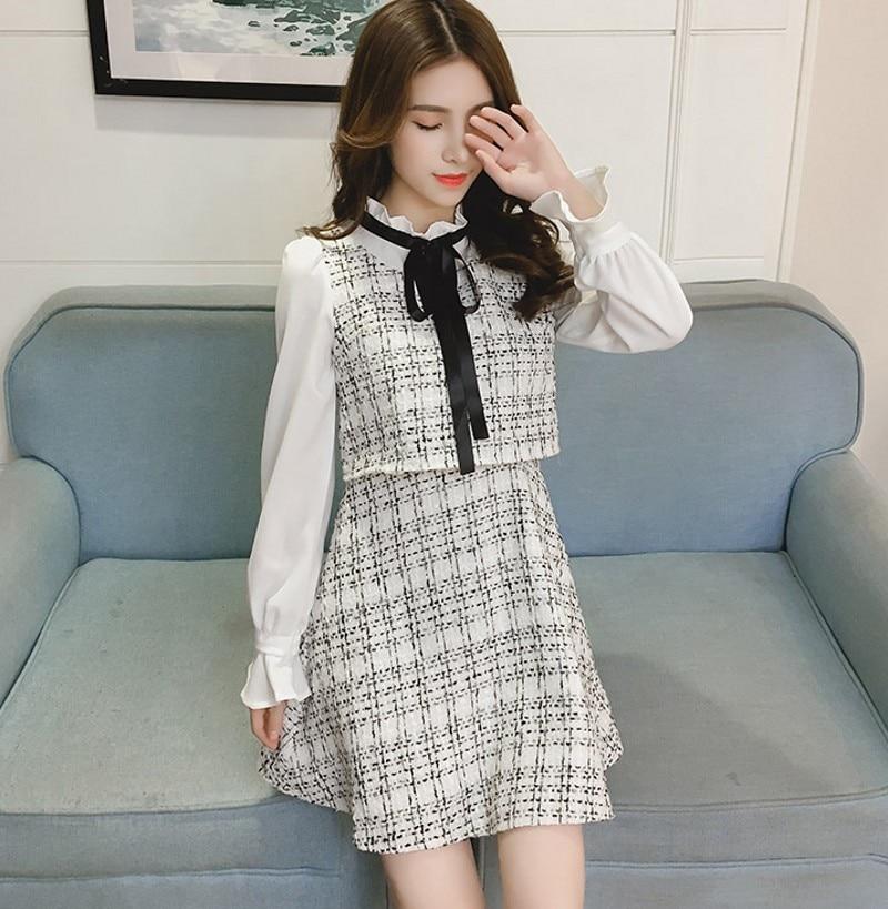 Pinterest Casual Cute Korean Outfits Autumn Kawaii Plaid Dress