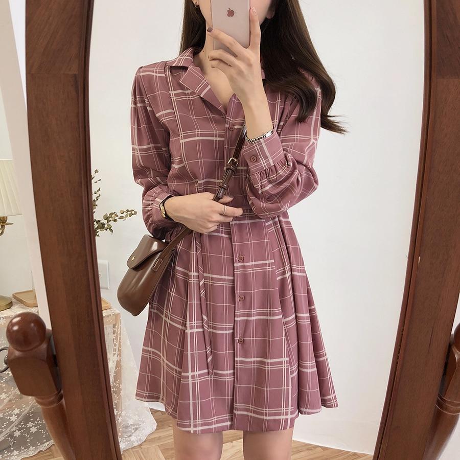 korean shirt dress Black A-Line Korean Dress