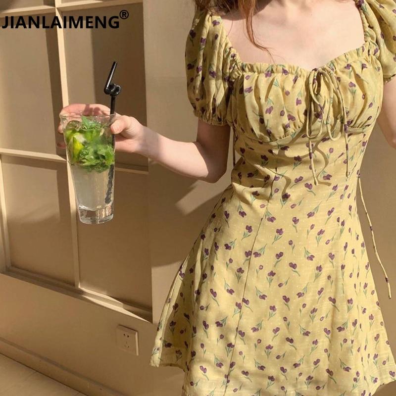 Korean Dress Yellow Flowery | Korean Style Shop Korean Dress Yellow Flowery | Korean Style Shop