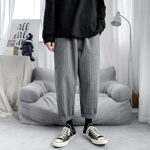 Korean Pants Comfort With Stripes