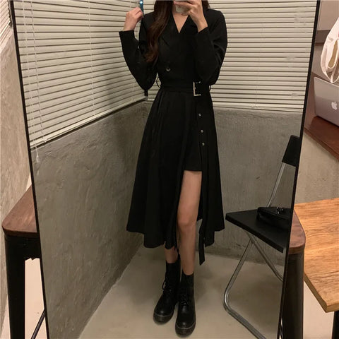 Korean Long Sleeve Coat Dress l Korean Style Korean Style Shop Korean Long Sleeve Coat Dress l Korean Style Korean Style Shop