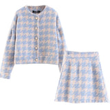 Korean Vintage Plaid Set