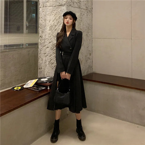 Korean Long Sleeve Coat Dress l Korean Style Korean Style Shop Korean Long Sleeve Coat Dress l Korean Style Korean Style Shop
