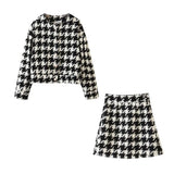 Korean Vintage Plaid Set