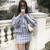 Korean Vintage Plaid Set