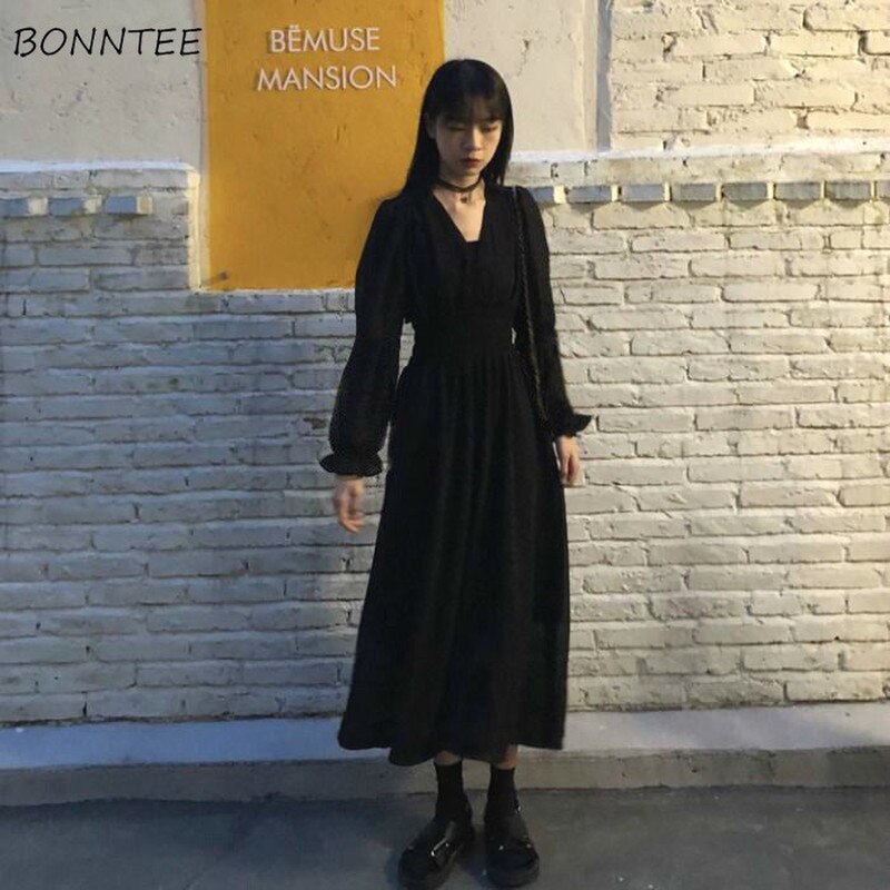 Korean Black Dress l Korean Style – Korean Style Shop