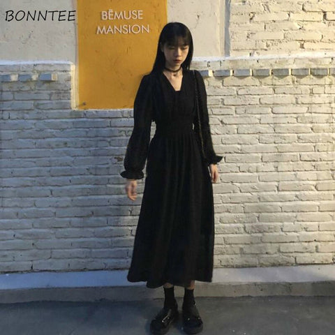 Korean Black Dress
