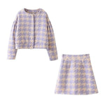 Korean Vintage Plaid Set