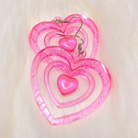 Pink Heart Earrings