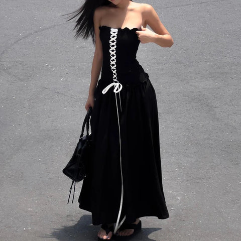 Long Plain Dress with Belt