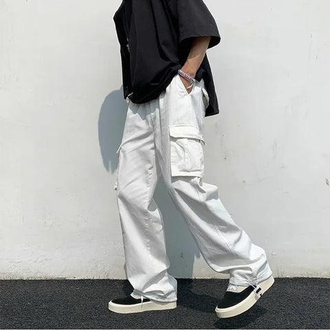 Korean-Style Loose Cargo Pants – Comfort and Urban Style