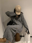 Korean Knitted Two-Piece Set – Cozy Cardigan & Skirt