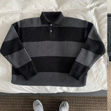 Striped Sweater Polo Shirt