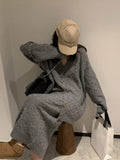 Korean Knitted Two-Piece Set – Cozy Cardigan & Skirt