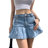 High-Waisted Denim Skirt – Harajuku Y2K Style