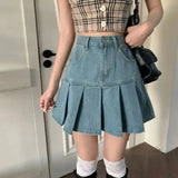 Denim Skirt with Heart Details