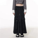 Black Baggy Denim Skirt – Korean Charm