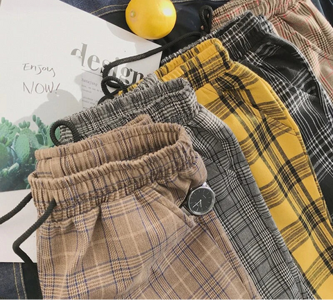 Plaid Lightweight Joggers – Korean Twist