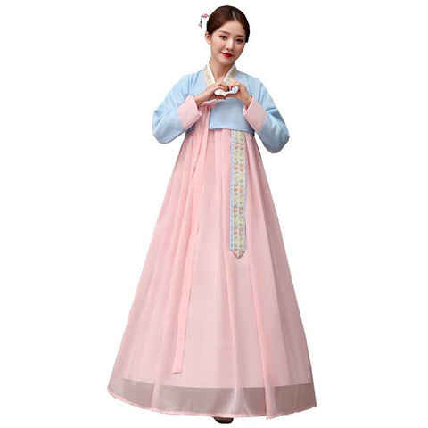 Modern Hanbok Women Daily Comfortable Clothes Korea Traditional 100% Cotton  Washed Clothing Set 10097 PINK (Small) at  Women's Clothing store