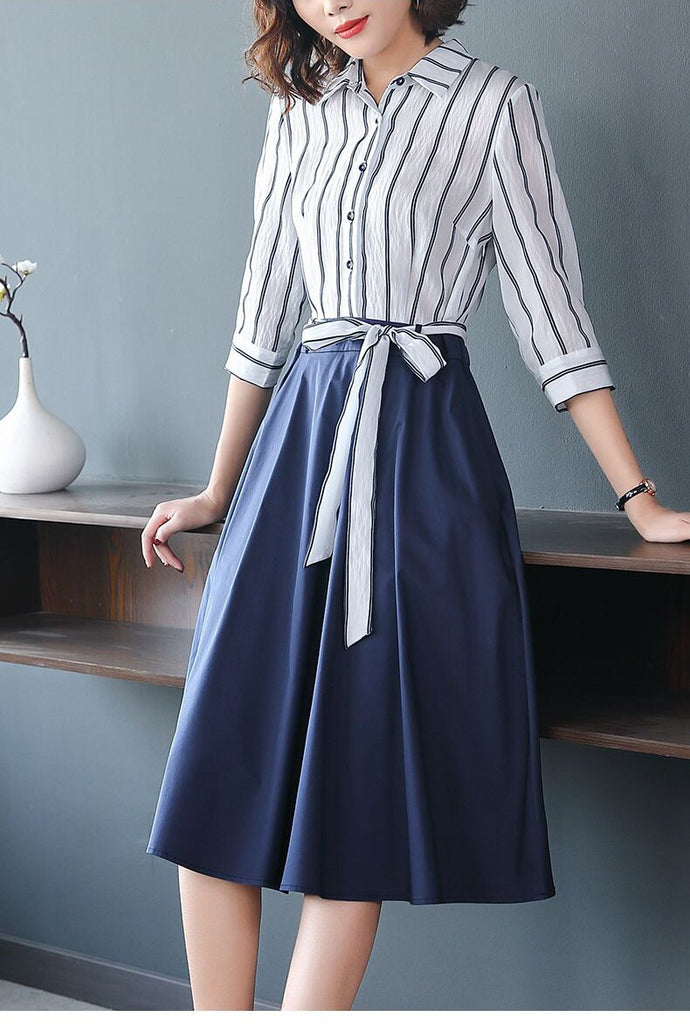 Korean Dress Blue & White Style | Korean Style Shop Korean Dress Blue & White Style | Korean Style Shop