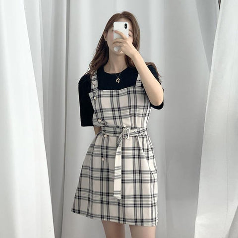 Korean Dress Checkered