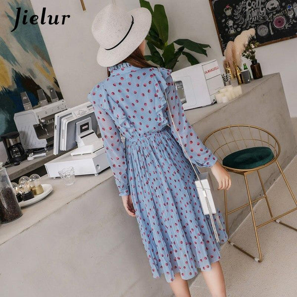 Korean Dress Cherry Pattern