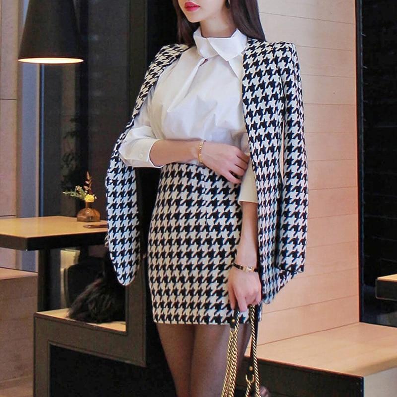 Korean Outfit Suit Jacket And Skirt | Korean Style Shop