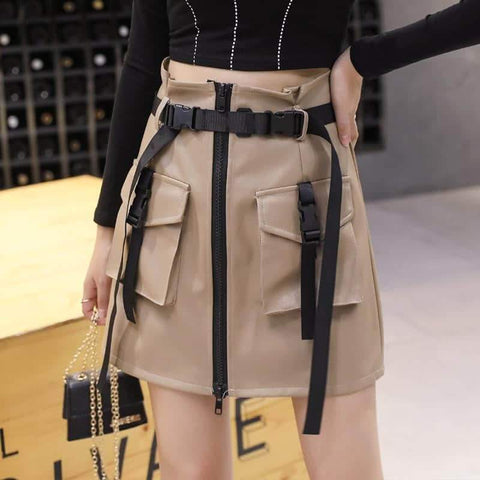 Korean Skirt Streetwear Leather
