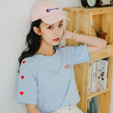 Korean Fashion Womens Sporty Two Piece Set: Polo Neck And Short Sleeve  Ladies T Shirt Tracksuit With Casual Outfits From Romperpant, $26.5