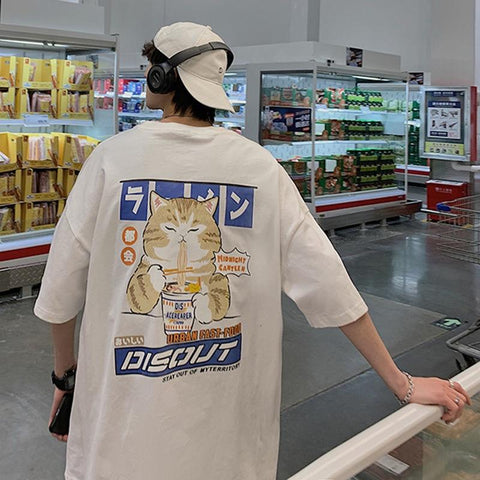 Korean T Shirt Noodle Cat